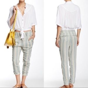 Free People Striped Beach Trousers